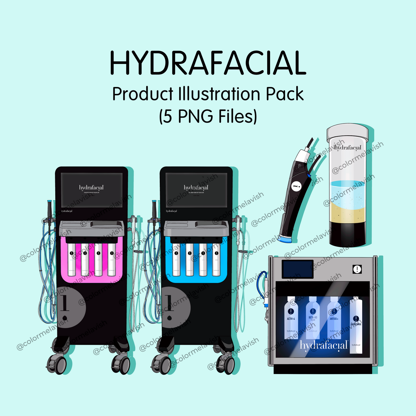 Hydrafacial Machine Illustration Pack